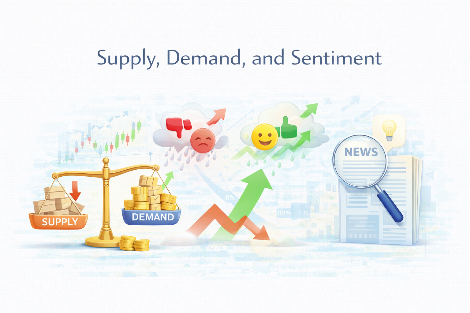What Moves Stock Prices? Supply, Demand, and Sentiment